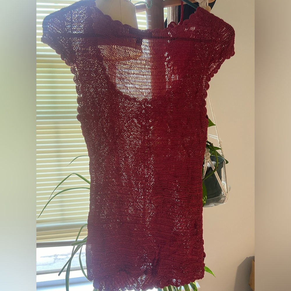 Burgundy Knit Top